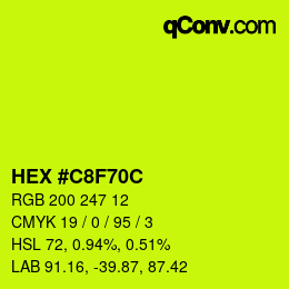 Color code: HEX #C8F70C | qconv.com
