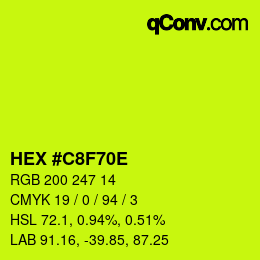Color code: HEX #C8F70E | qconv.com