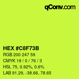 カラーコード: HEX #C8F73B | qconv.com