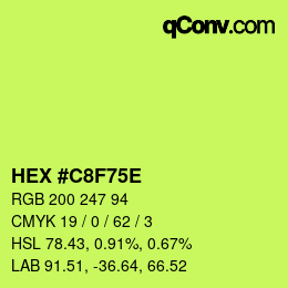 Color code: HEX #C8F75E | qconv.com