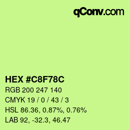 Color code: HEX #C8F78C | qconv.com