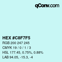 Color code: HEX #C8F7F5 | qconv.com