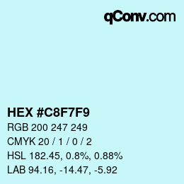 カラーコード: HEX #C8F7F9 | qconv.com