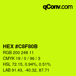 Color code: HEX #C8F80B | qconv.com