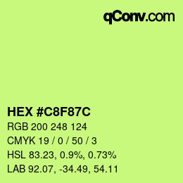 Color code: HEX #C8F87C | qconv.com