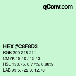 Color code: HEX #C8F8D3 | qconv.com