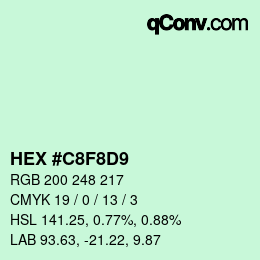 Color code: HEX #C8F8D9 | qconv.com