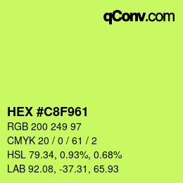 カラーコード: HEX #C8F961 | qconv.com
