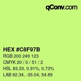 Color code: HEX #C8F97B | qconv.com