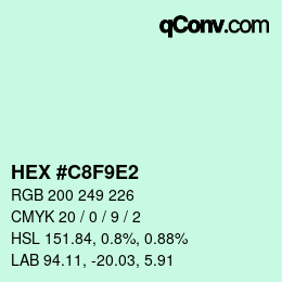 颜色代码: HEX #C8F9E2 | qconv.com