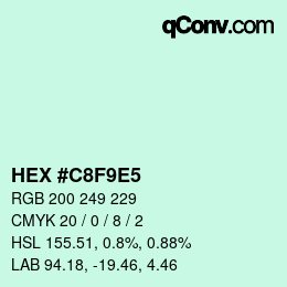 颜色代码: HEX #C8F9E5 | qconv.com