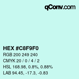カラーコード: HEX #C8F9F0 | qconv.com