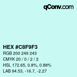 颜色代码: HEX #C8F9F3 | qconv.com