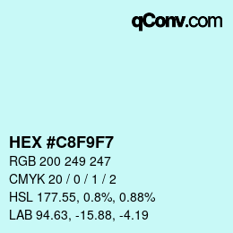 Color code: HEX #C8F9F7 | qconv.com