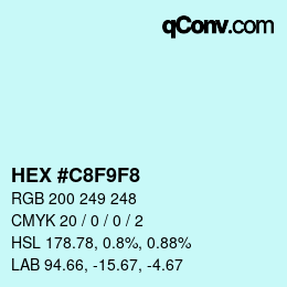 Color code: HEX #C8F9F8 | qconv.com