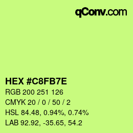 Color code: HEX #C8FB7E | qconv.com