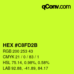 Color code: HEX #C8FD2B | qconv.com
