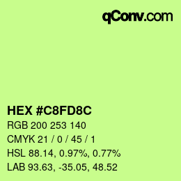 Color code: HEX #C8FD8C | qconv.com