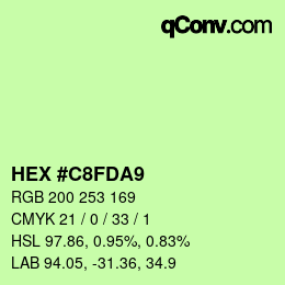 カラーコード: HEX #C8FDA9 | qconv.com