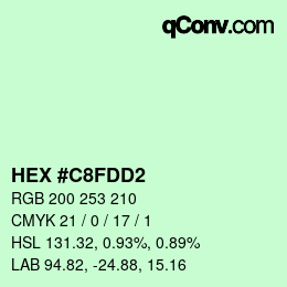 カラーコード: HEX #C8FDD2 | qconv.com