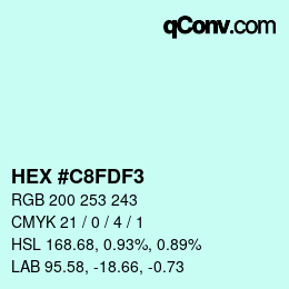 Color code: HEX #C8FDF3 | qconv.com