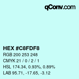 Color code: HEX #C8FDF8 | qconv.com