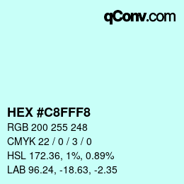 Color code: HEX #C8FFF8 | qconv.com
