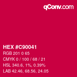 颜色代码: HEX #C90041 | qconv.com