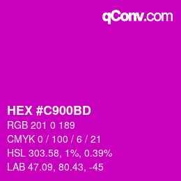 Color code: HEX #C900BD | qconv.com