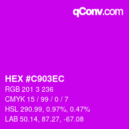 Color code: HEX #C903EC | qconv.com