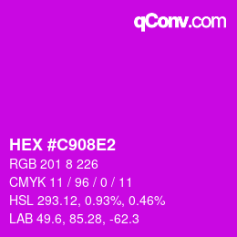 カラーコード: HEX #C908E2 | qconv.com