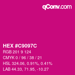 Color code: HEX #C9097C | qconv.com