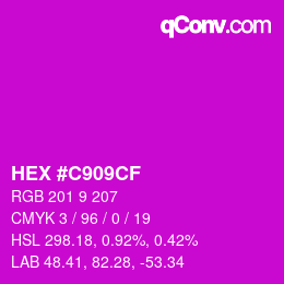 Farbcode: HEX #C909CF | qconv.com