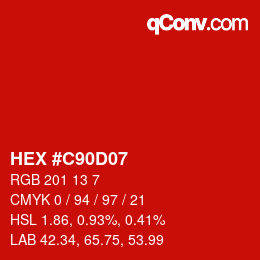 Color code: HEX #C90D07 | qconv.com