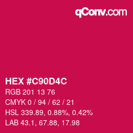 Color code: HEX #C90D4C | qconv.com