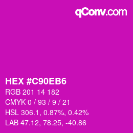 颜色代码: HEX #C90EB6 | qconv.com