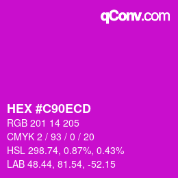 Color code: HEX #C90ECD | qconv.com