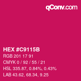 Color code: HEX #C9115B | qconv.com