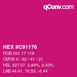 Color code: HEX #C91176 | qconv.com