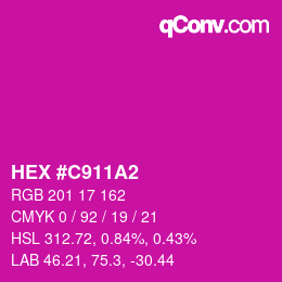 カラーコード: HEX #C911A2 | qconv.com