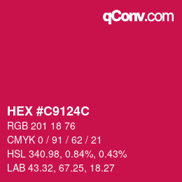 Color code: HEX #C9124C | qconv.com