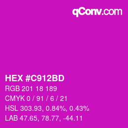 Color code: HEX #C912BD | qconv.com