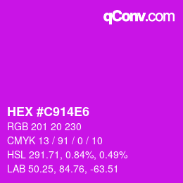 颜色代码: HEX #C914E6 | qconv.com