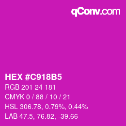 Color code: HEX #C918B5 | qconv.com