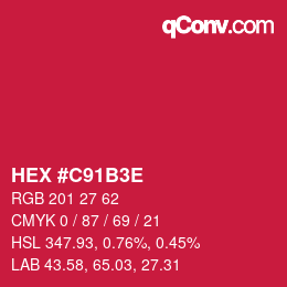 Color code: HEX #C91B3E | qconv.com