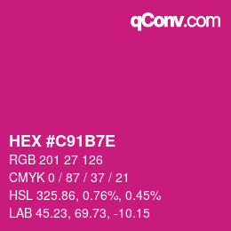 Color code: HEX #C91B7E | qconv.com