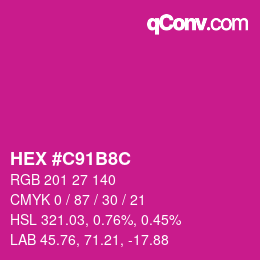 Color code: HEX #C91B8C | qconv.com