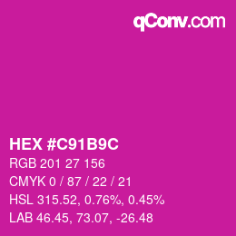 Color code: HEX #C91B9C | qconv.com