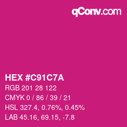 Color code: HEX #C91C7A | qconv.com