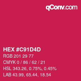 Color code: HEX #C91D4D | qconv.com